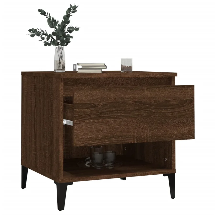 Table d'appoint Chêne marron 50x46x50 cm Bois d'ingénierie - 5