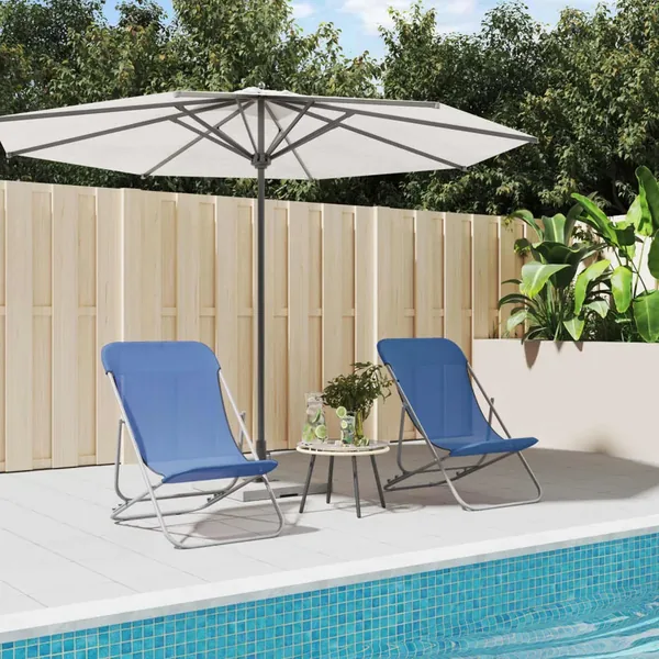 Chaises plage pliantes lot de 2 textilène acier enduit poudre