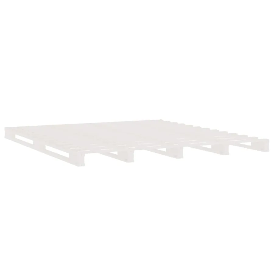Lit de palette blanc 140x200 cm bois de pin massif - 4