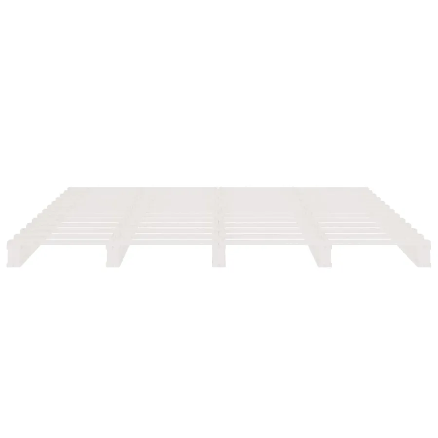 Lit de palette blanc 140x200 cm bois de pin massif - 5