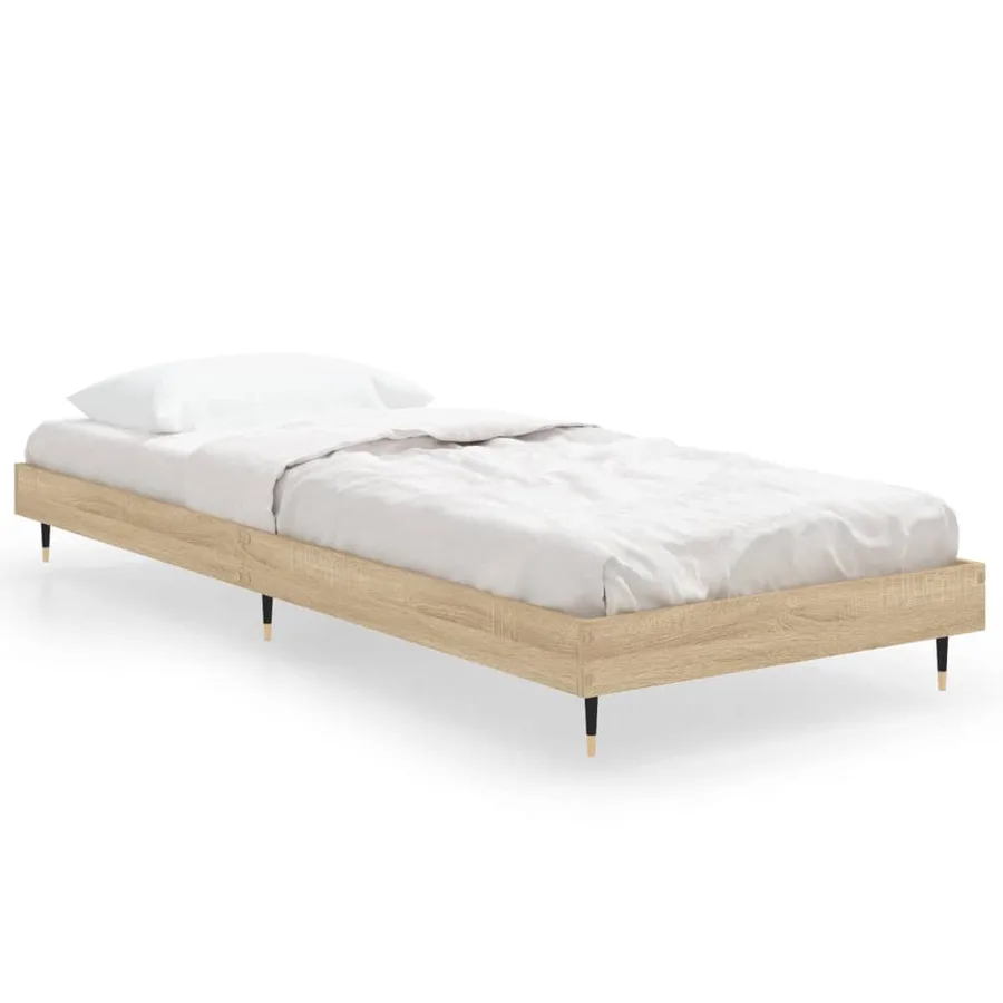 Cadre de lit sans matelas chêne sonoma 75x190 cm - 2