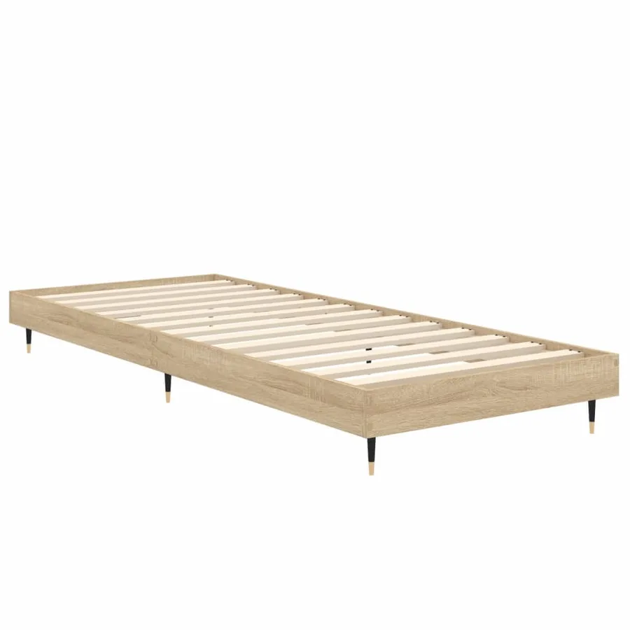 Cadre de lit sans matelas chêne sonoma 75x190 cm - 5