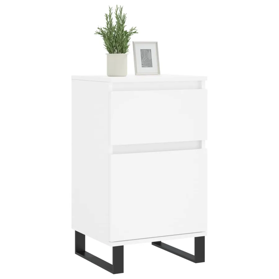 Buffets 2 pcs blanc 40x35x70 cm bois d’ingénierie - 3