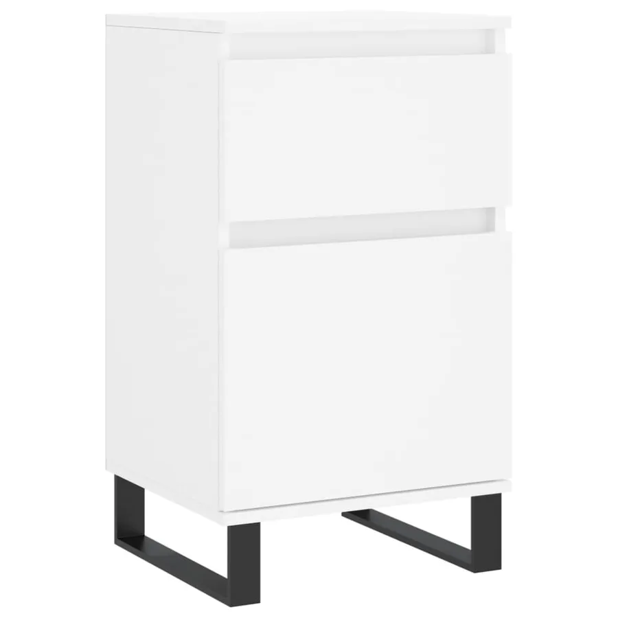 Buffets 2 pcs blanc 40x35x70 cm bois d’ingénierie - 5