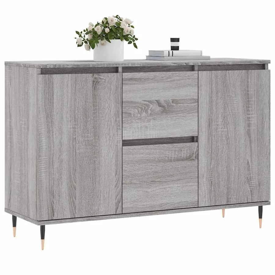 Buffet sonoma gris 101,5x35x70 cm bois d'ingénierie - 3