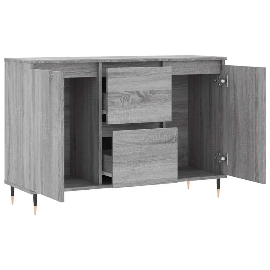 Buffet sonoma gris 101,5x35x70 cm bois d'ingénierie - 6