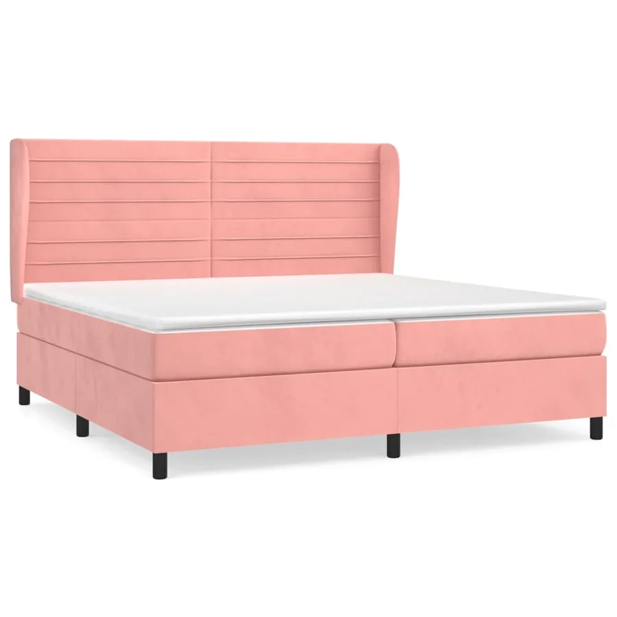 Sommier à lattes de lit avec matelas Rose 200x200 cm Velours - 2