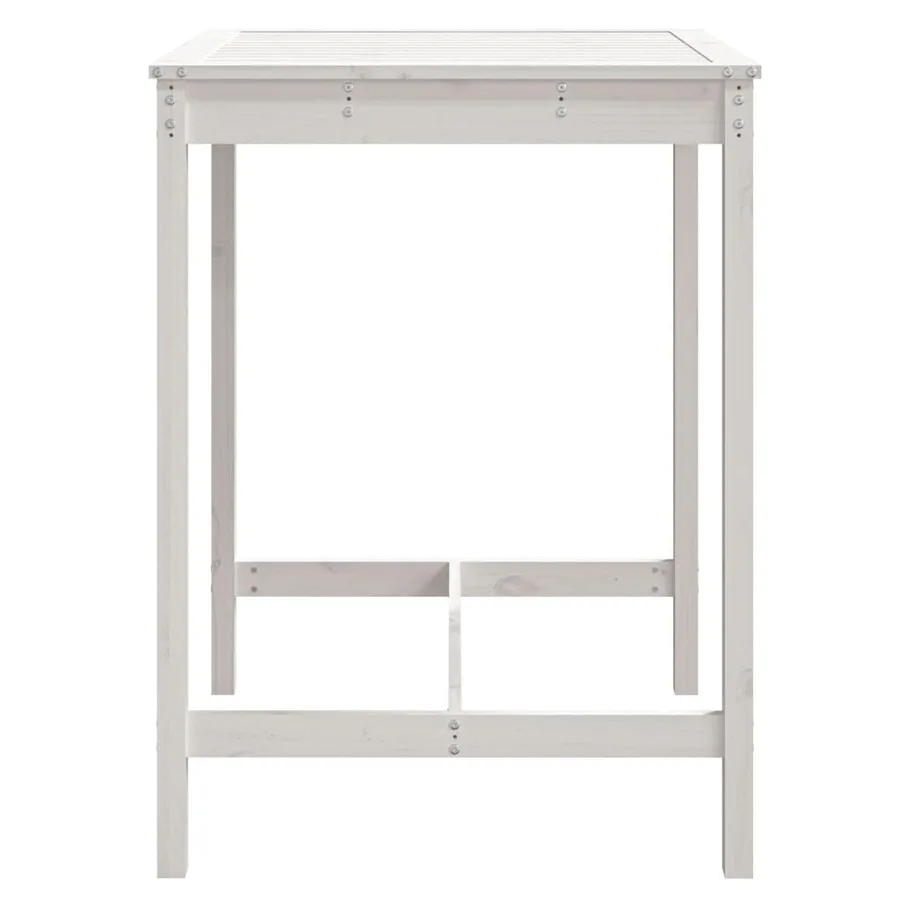 Table de jardin blanc 82,5x82,5x110 cm bois massif de pin - 5