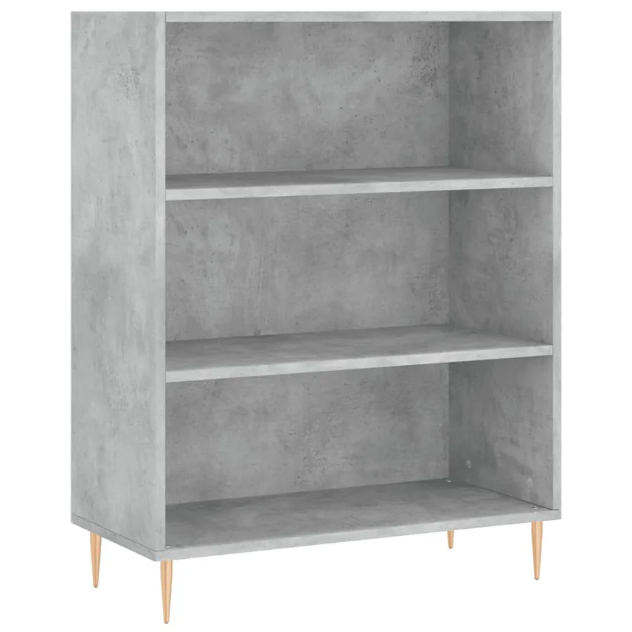 Bibliothèque gris béton 69,5x32,5x90 cm bois d'ingénierie - 2