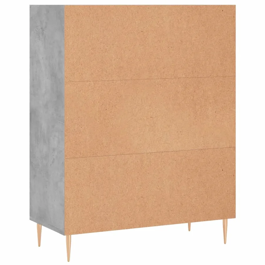 Bibliothèque gris béton 69,5x32,5x90 cm bois d'ingénierie - 6