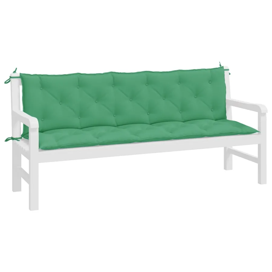 Coussins de banc jardin lot de 2 vert 180x50x7 cm tissu Oxford - 4