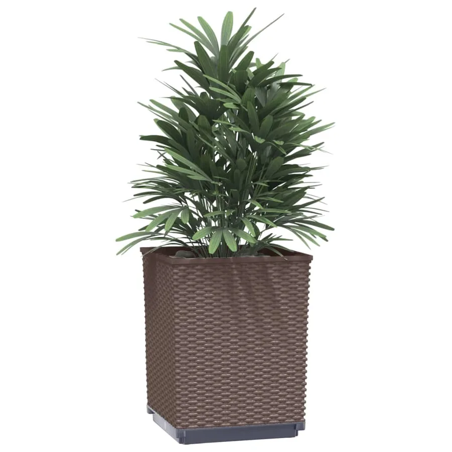 Jardinières 4 pcs marron 30x30x37 cm polypropylène - 3