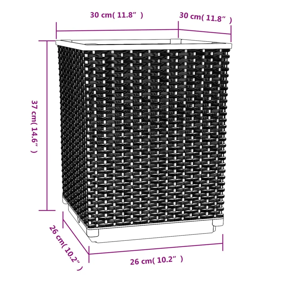 Jardinières 4 pcs marron 30x30x37 cm polypropylène - 8
