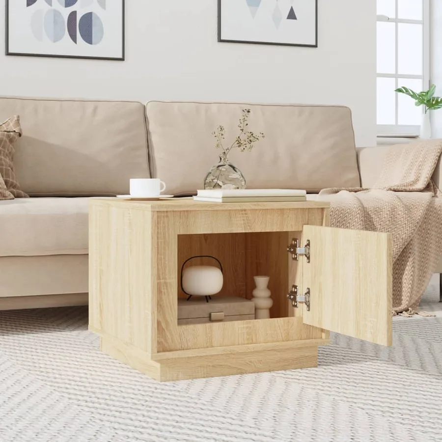 Table basse chêne sonoma 51x50x44 cm bois d'ingénierie - 3
