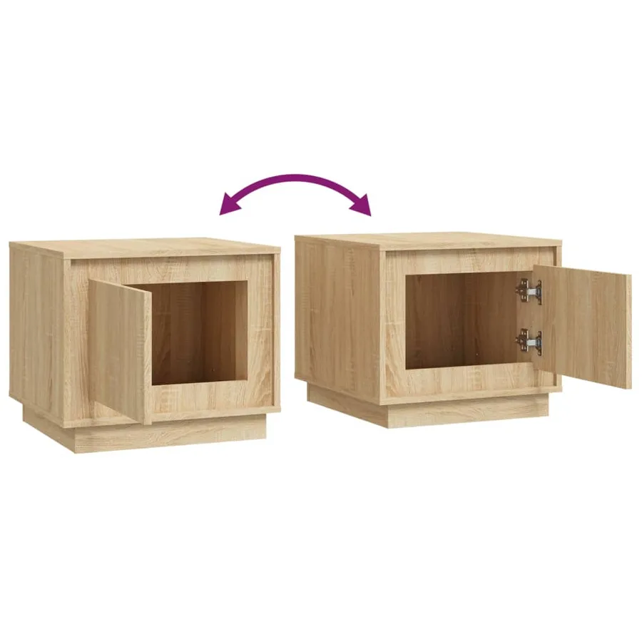 Table basse chêne sonoma 51x50x44 cm bois d'ingénierie - 8