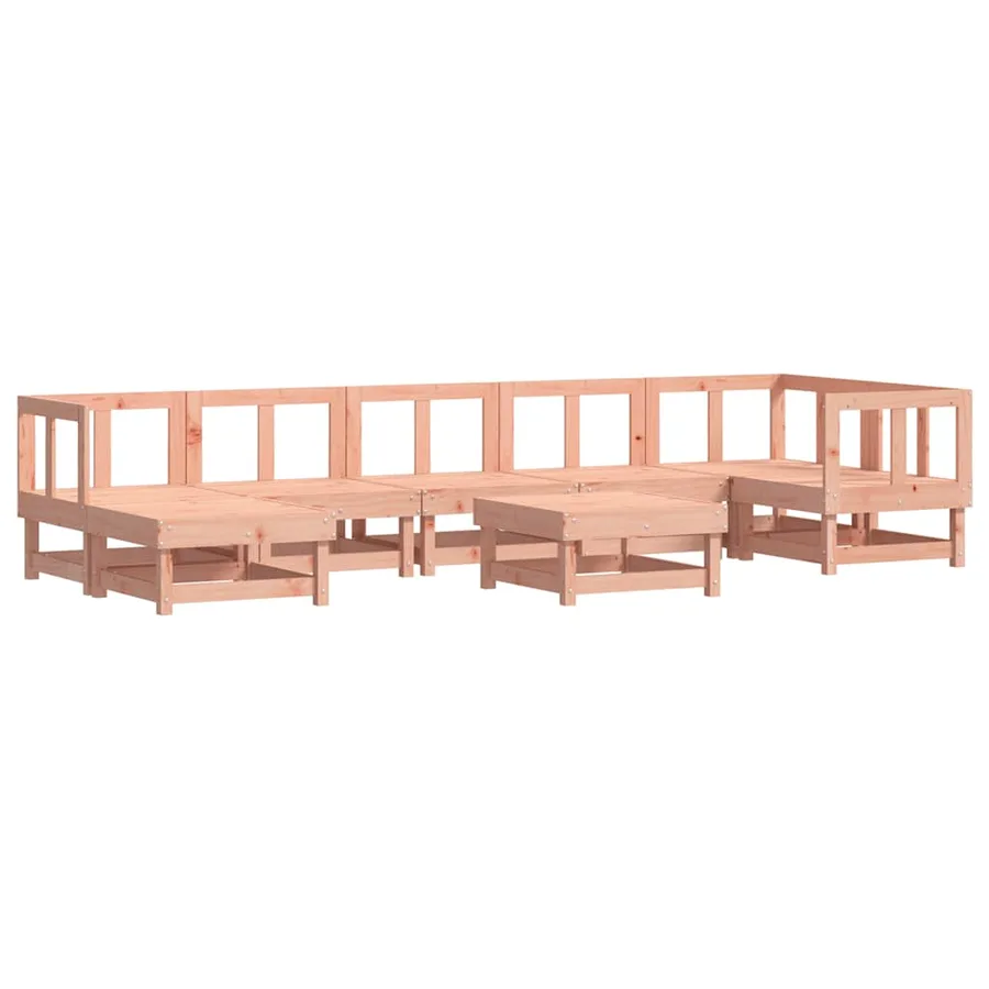 Salon de jardin 8 pcs avec coussins bois massif douglas - 3