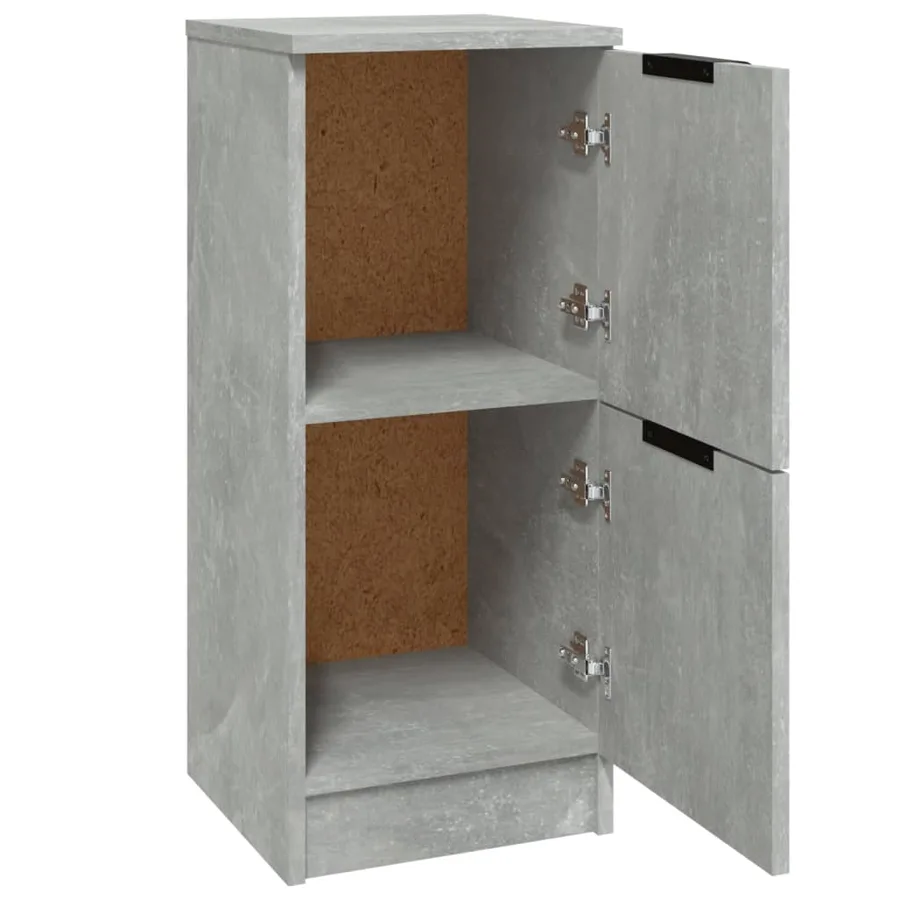 Buffets 2 pcs Gris béton 30x30x70 cm Bois d'ingénierie - 5