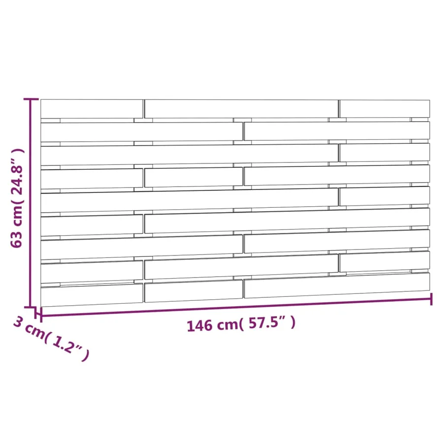 Tête de lit murale 146x3x63 cm Bois massif de pin - 8