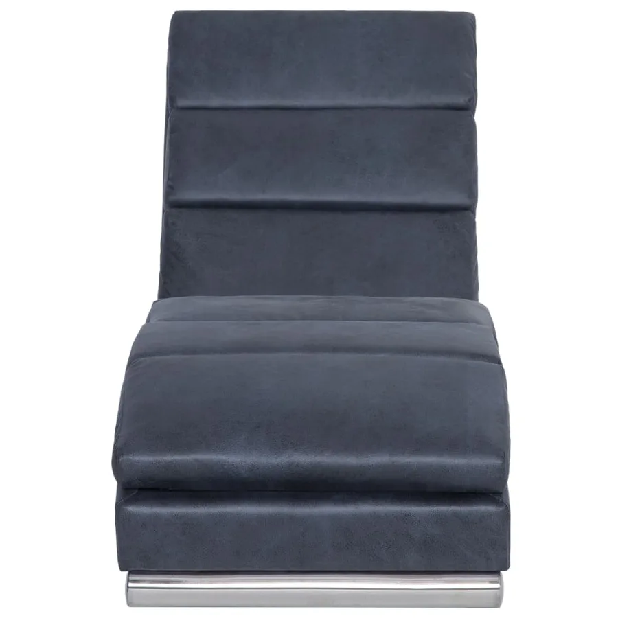 Chaise longue Gris Similicuir daim - 5
