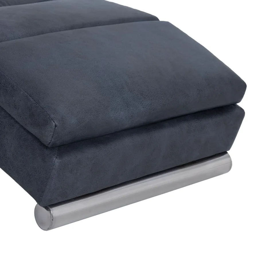 Chaise longue Gris Similicuir daim - 6