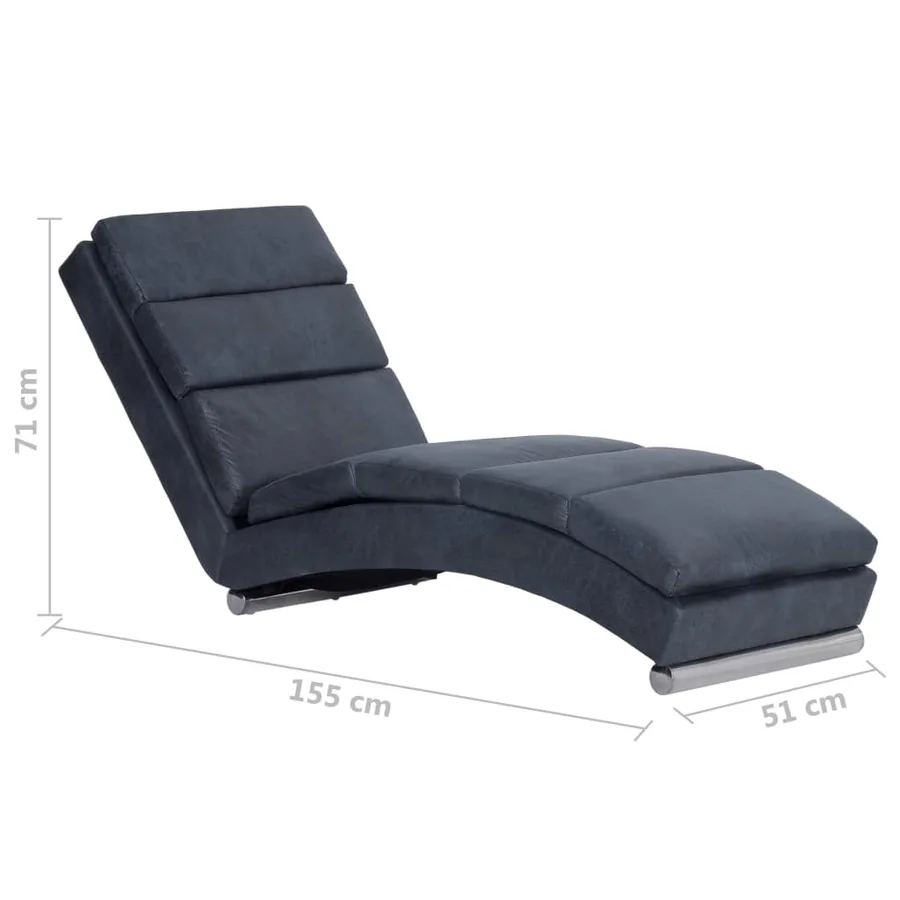 Chaise longue Gris Similicuir daim - 8