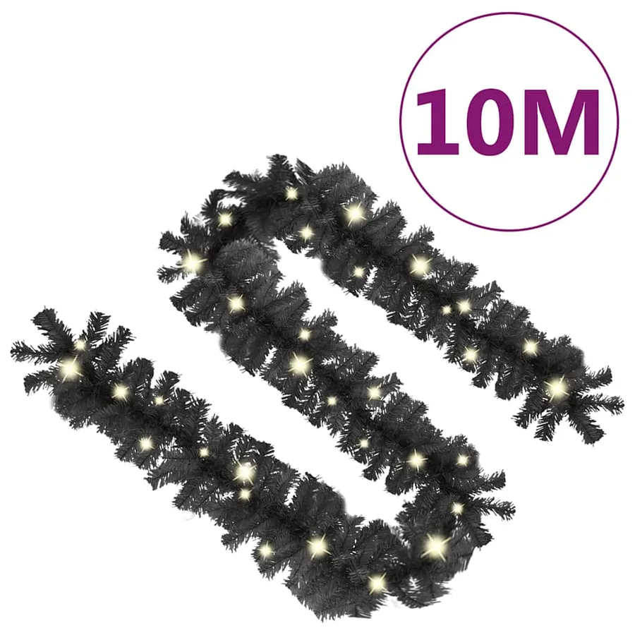 Guirlande de Noël avec lumières LED 10 m Noir - 8