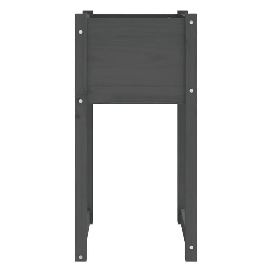 Jardinière Gris 40x40x81 cm Bois massif de pin - 4