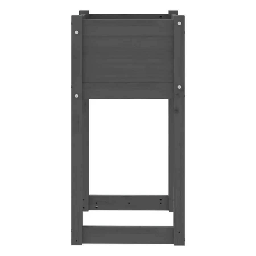 Jardinière Gris 40x40x81 cm Bois massif de pin - 5