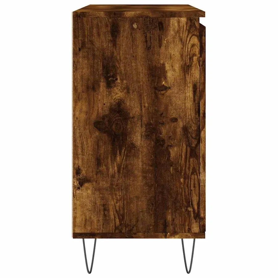 Buffet chêne fumé 101,5x35x70 cm bois d'ingénierie - 7