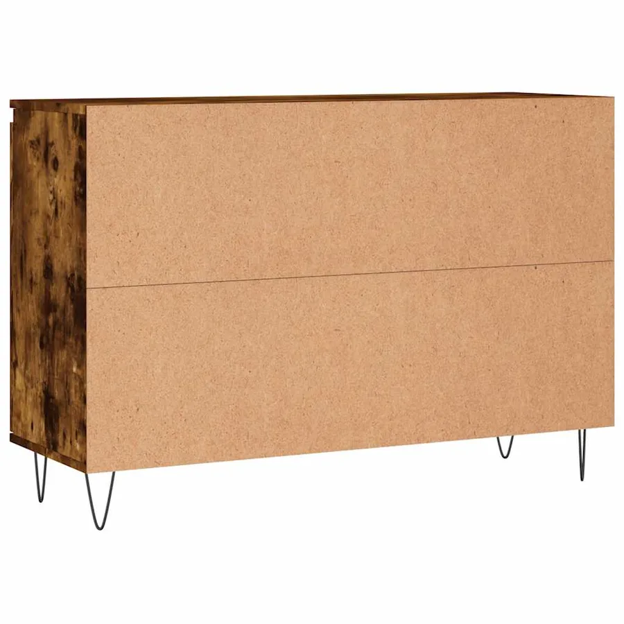 Buffet chêne fumé 101,5x35x70 cm bois d'ingénierie - 8