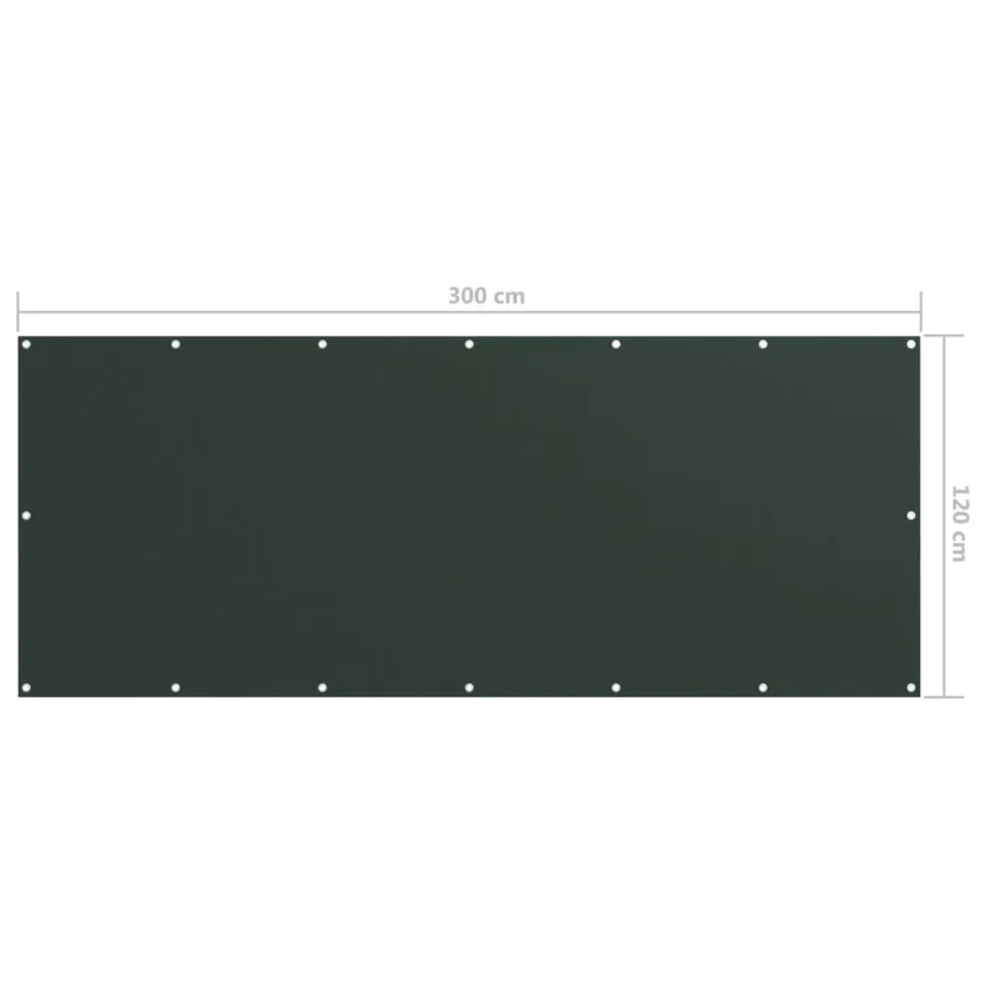 Écran de balcon Vert foncé 120x300 cm Tissu Oxford - 5