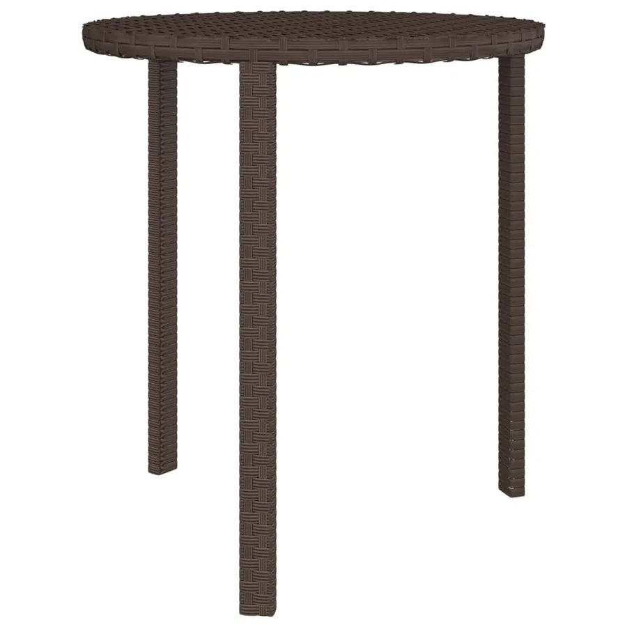 Tables d'appoint 3 pcs marron résine tressée - 5