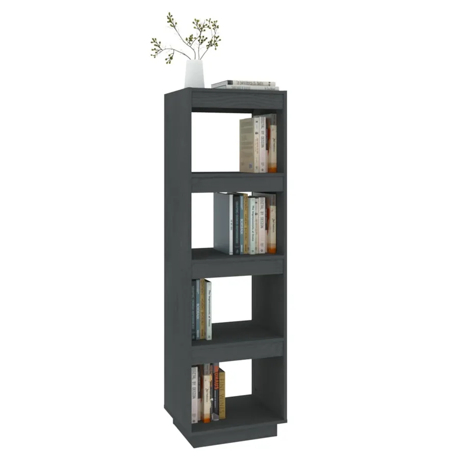 Bibliothèque/Séparateur de pièce gris 40x35x135 cm pin massif - 4