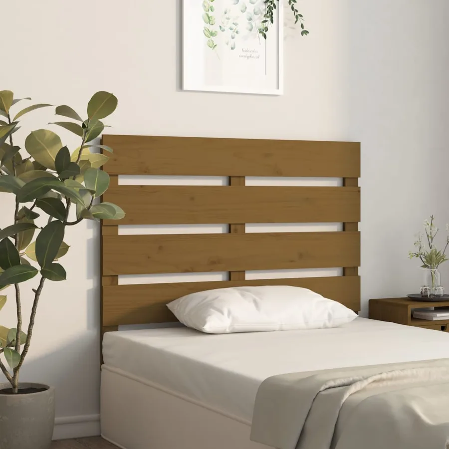 Tête de lit Marron miel 75x3x80 cm Bois massif de pin - 3