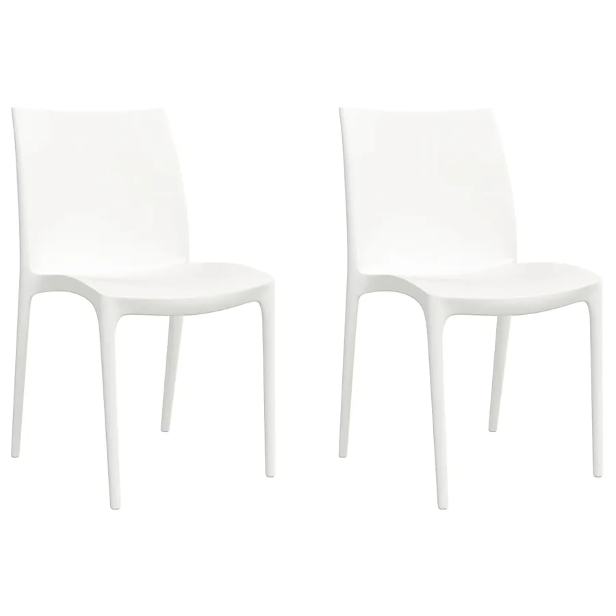 Chaises de jardin lot de 2 blanc 50x46x80 cm polypropylène - 2
