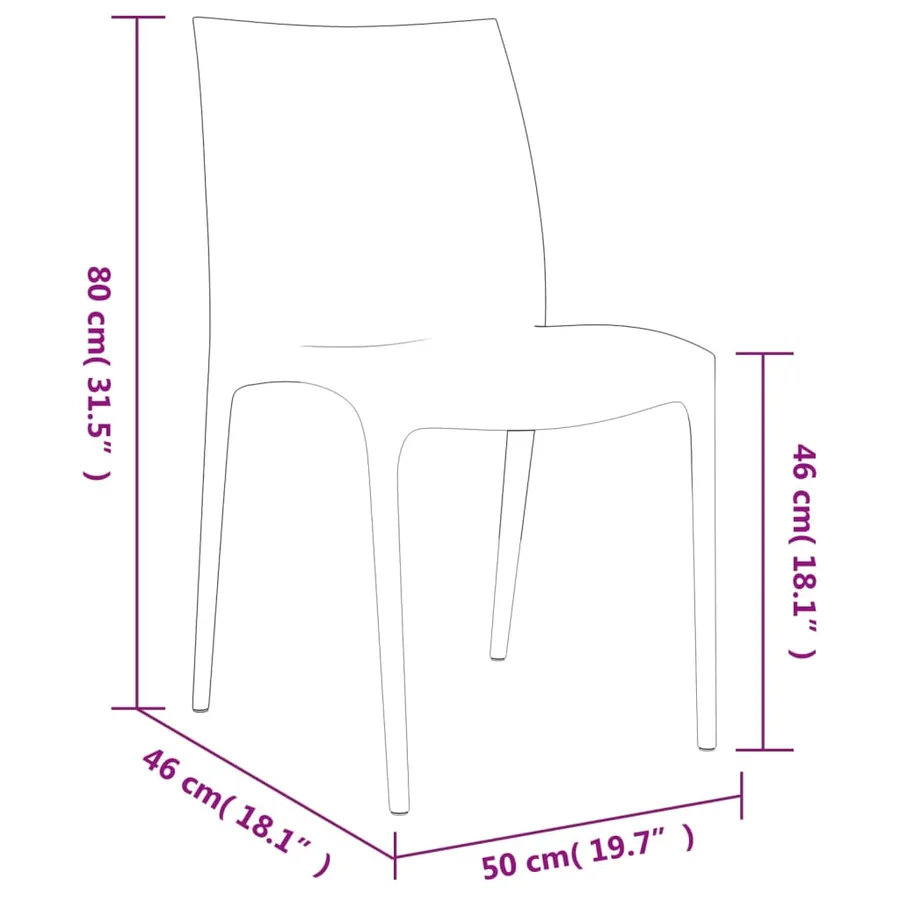 Chaises de jardin lot de 2 blanc 50x46x80 cm polypropylène - 8