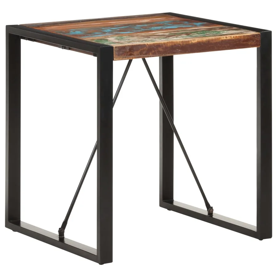 Table à manger 70x70x75 cm Bois de récupération massif - 6