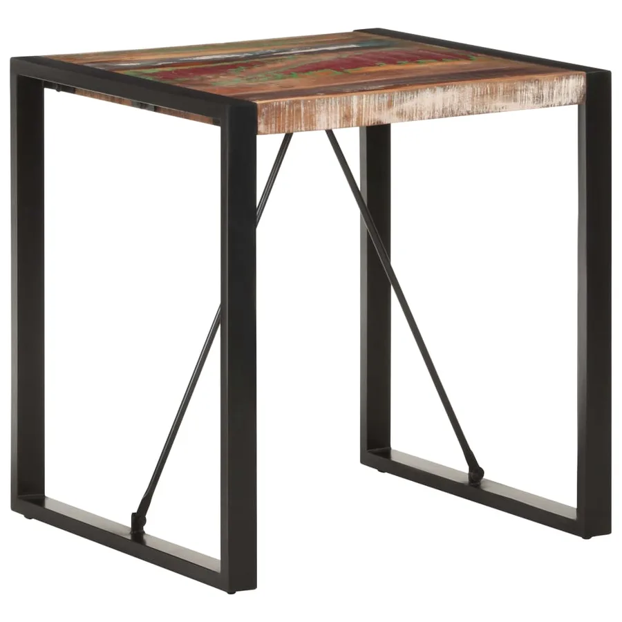 Table à manger 70x70x75 cm Bois de récupération massif - 7