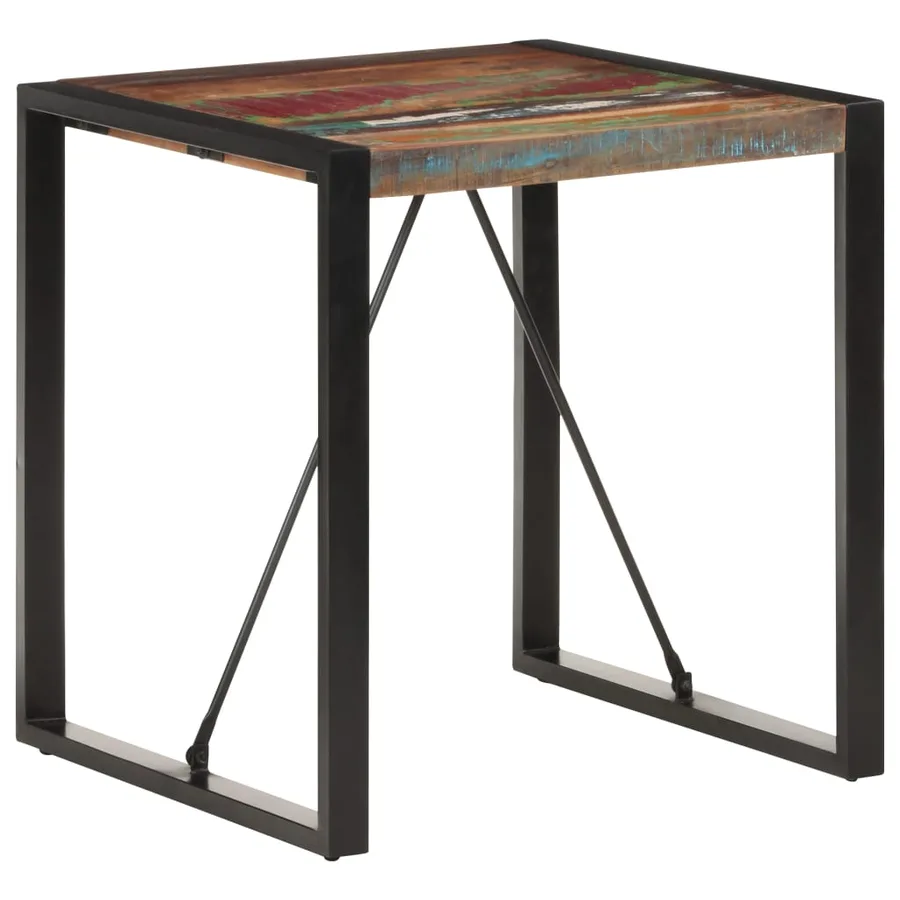 Table à manger 70x70x75 cm Bois de récupération massif - 9