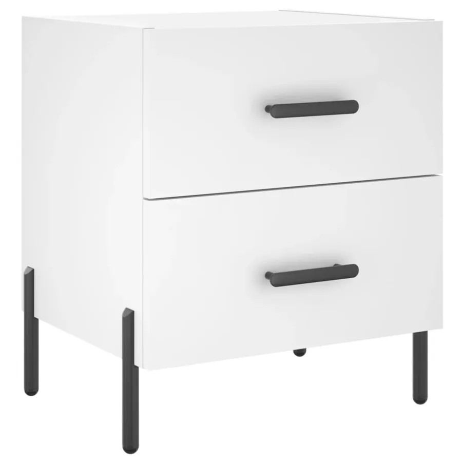 Table de chevet blanc 40x35x47,5 cm bois d’ingénierie - 2