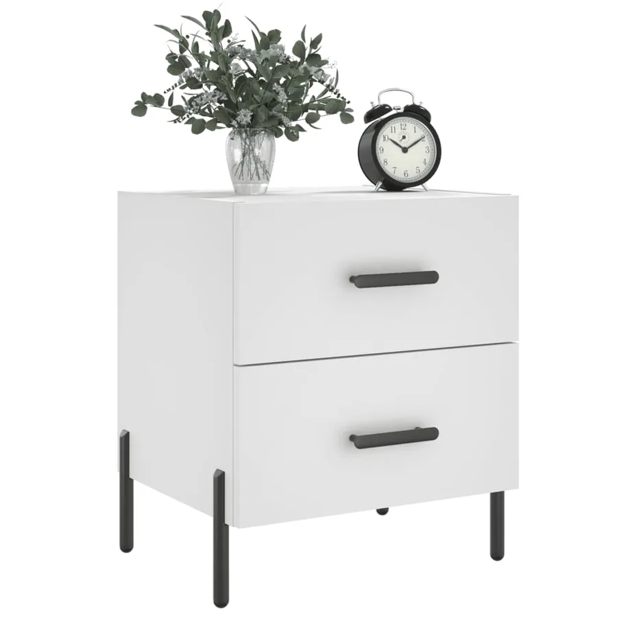 Table de chevet blanc 40x35x47,5 cm bois d’ingénierie - 3