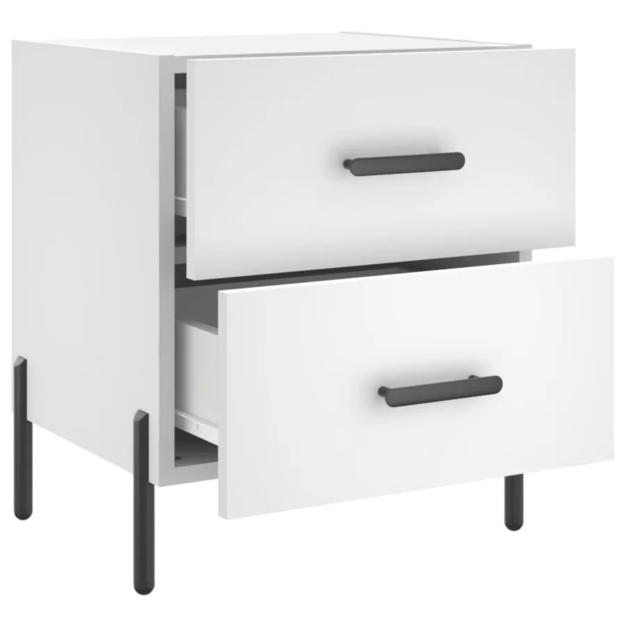 Table de chevet blanc 40x35x47,5 cm bois d’ingénierie - 5