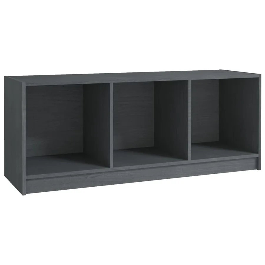Meuble TV Gris 104x33x41 cm Bois de pin massif - 2