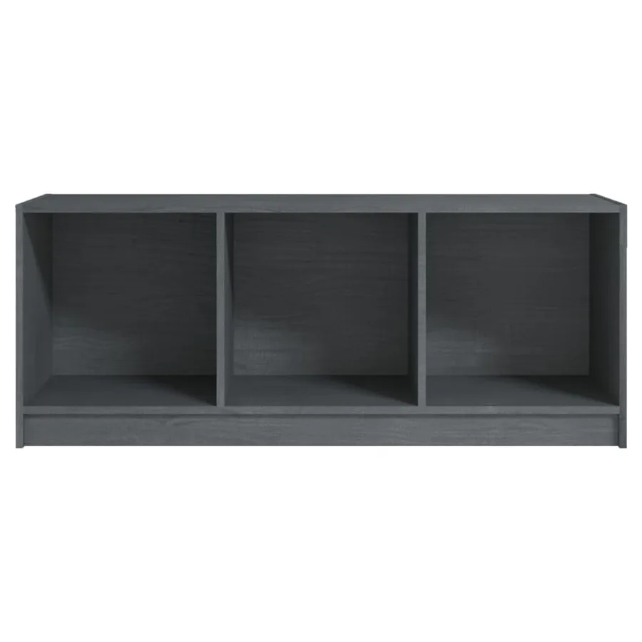 Meuble TV Gris 104x33x41 cm Bois de pin massif - 5