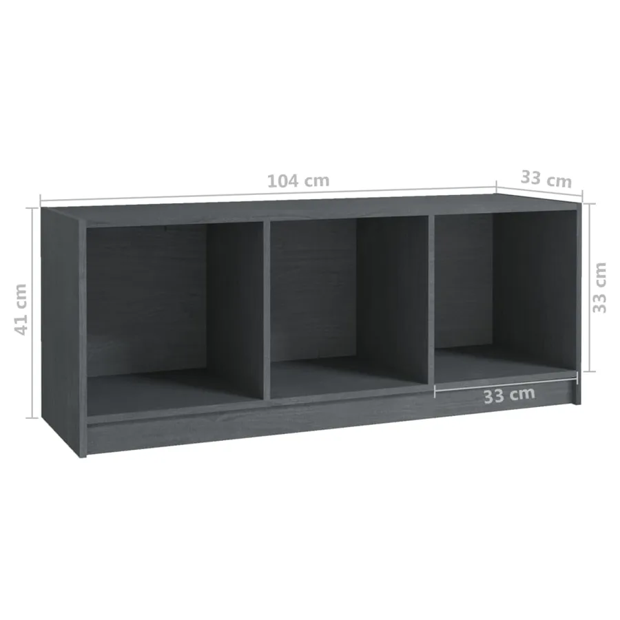 Meuble TV Gris 104x33x41 cm Bois de pin massif - 8