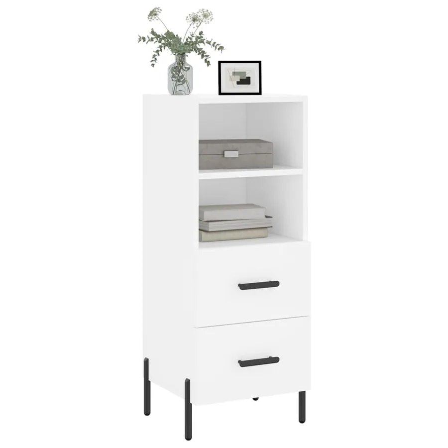 Buffet blanc 34,5x34x90 cm bois d'ingénierie - 3