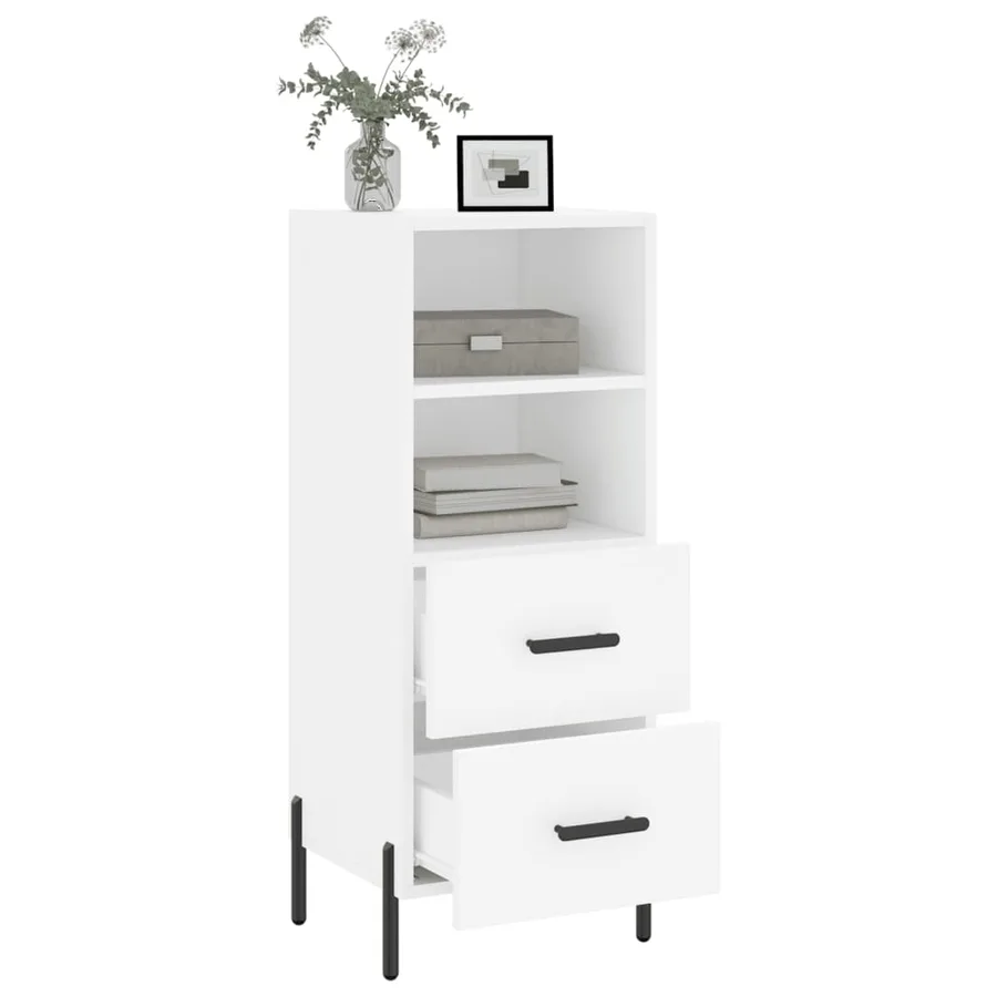 Buffet blanc 34,5x34x90 cm bois d'ingénierie - 4
