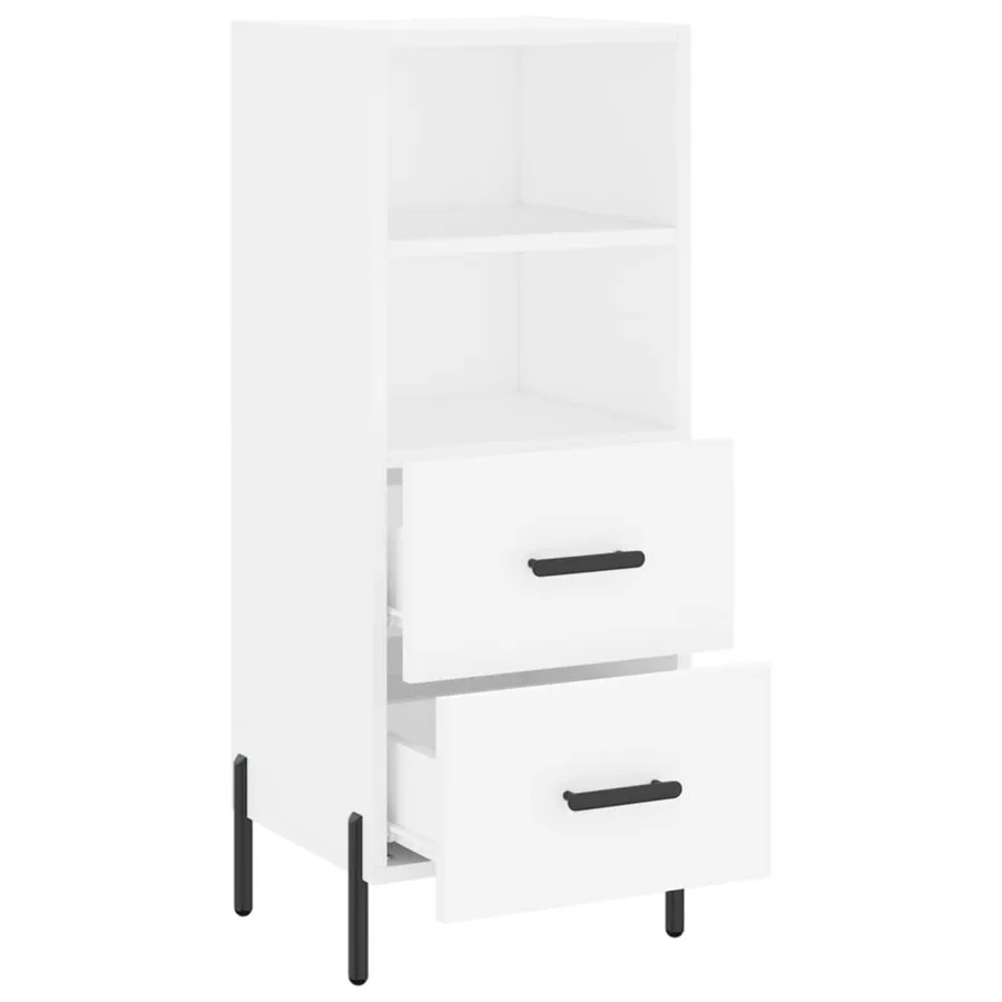 Buffet blanc 34,5x34x90 cm bois d'ingénierie - 5