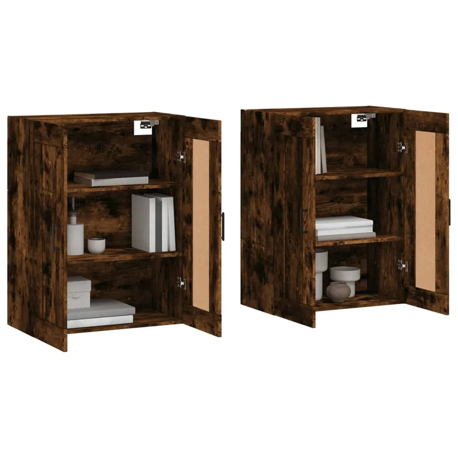 Armoires murales 2 pcs chêne fumé bois d'ingénierie - 3