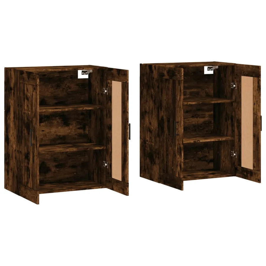Armoires murales 2 pcs chêne fumé bois d'ingénierie - 4